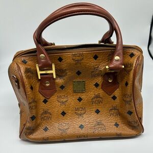 MCM  Boston Handbag Double Handles 10 In X 6 In X 7 In